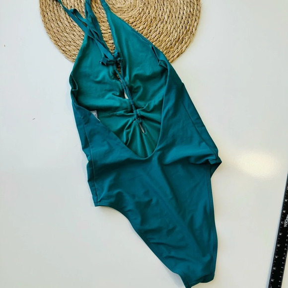 Aerie Green Lace Up One Piece Swimsuit Size Medium - Picture 11 of 12